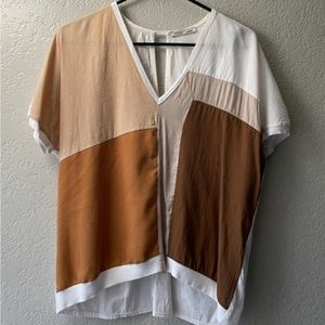 Zara W/B Collection Oversized Colorblock Top